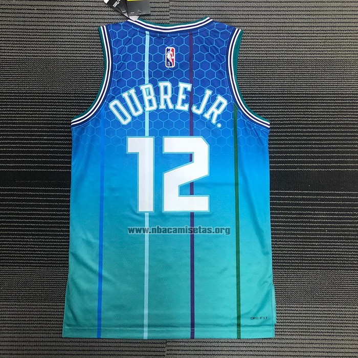 Camiseta Charlotte Hornets Kelly Oubre JR. NO 12 Ciudad 2021-22 Azul